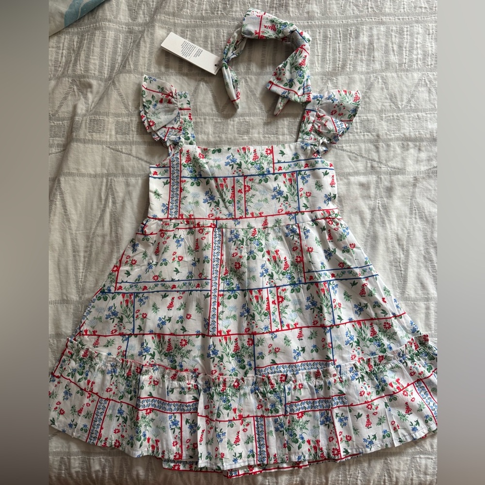 Janie and Jack White Sundress with matching headband, 2T